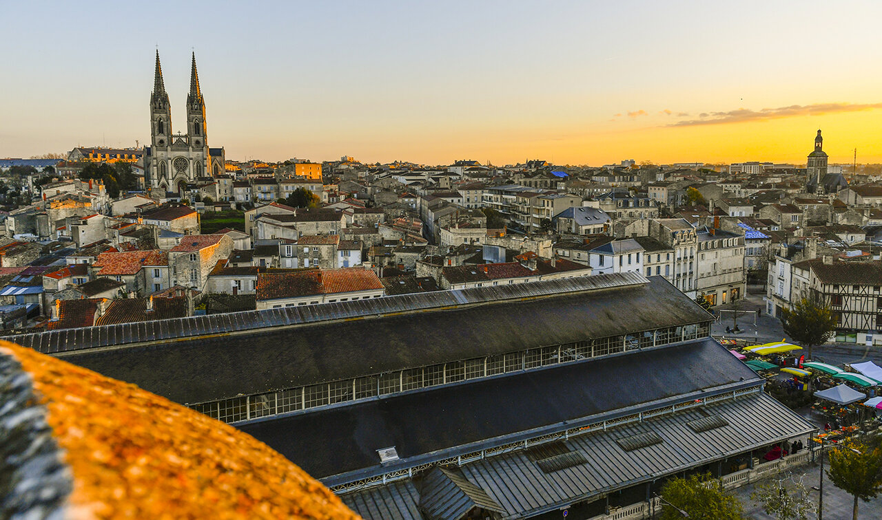 Le centre-ville, vu du Donjon, au lever du jour ©Darri